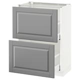 METOD / MAXIMERA Mobile base con 2 cassetti, bianco/Bodbyn grigio, 60x37 cm