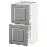 METOD / MAXIMERA Mobile base con 2 cassetti, bianco/Bodbyn grigio, 40x37 cm