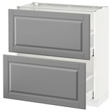 METOD / MAXIMERA Mobile base con 2 cassetti, bianco/Bodbyn grigio, 80x37 cm