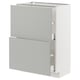 METOD / MAXIMERA Mobile base con 2 cassetti, bianco/Havstorp grigio chiaro, 60x37 cm