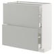 METOD / MAXIMERA Mobile base con 2 cassetti, bianco/Havstorp grigio chiaro, 80x37 cm