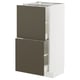METOD / MAXIMERA Mobile base con 2 cassetti, bianco/Havstorp marrone-beige, 40x37 cm