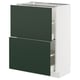 METOD / MAXIMERA Mobile base con 2 cassetti, bianco/Havstorp verde intenso, 60x37 cm