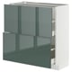 METOD / MAXIMERA Mobile base con 2 cassetti, bianco/Kallarp grigio-verde scuro lucido, 80x37 cm