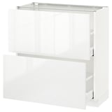 METOD / MAXIMERA Mobile base con 2 cassetti, bianco/Ringhult bianco, 80x37 cm