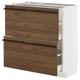 METOD / MAXIMERA Mobile base con 2 cassetti, bianco/Stensta impiallacc frassino marrone scuro, 80x37 cm