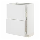 METOD / MAXIMERA Mobile base con 2 cassetti, bianco/Stensund bianco, 60x37 cm