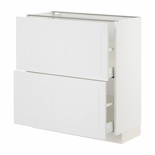 METOD / MAXIMERA Mobile base con 2 cassetti, bianco/Stensund bianco, 80x37 cm
