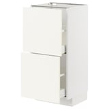 METOD / MAXIMERA Mobile base con 2 cassetti, bianco/Vallstena bianco, 40x37 cm