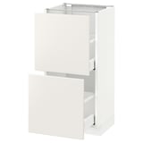 METOD / MAXIMERA Mobile base con 2 cassetti, bianco/Veddinge bianco, 40x37 cm