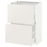 METOD / MAXIMERA Mobile base con 2 cassetti, bianco/Veddinge bianco, 60x37 cm