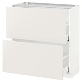 METOD / MAXIMERA Mobile base con 2 cassetti, bianco/Veddinge bianco, 80x37 cm