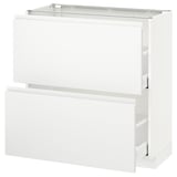METOD / MAXIMERA Mobile base con 2 cassetti, bianco/Voxtorp bianco opaco, 80x37 cm