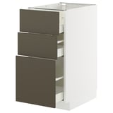 METOD / MAXIMERA Mobile base con 3 cassetti, bianco/Havstorp marrone-beige, 40x60 cm