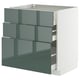 Opzione: METOD / MAXIMERA Mobile base con 3 cassetti, bianco/Kallarp grigio-verde scuro lucido, 80x60 cm