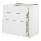 METOD / MAXIMERA Mobile base con 3 cassetti, bianco/Stensund bianco, 80x60 cm