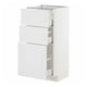 METOD / MAXIMERA Mobile base con 3 cassetti, bianco/Stensund bianco, 40x37 cm