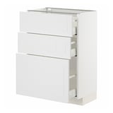 METOD / MAXIMERA Mobile base con 3 cassetti, bianco/Stensund bianco, 60x37 cm