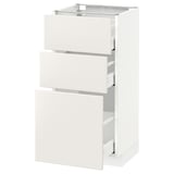 METOD / MAXIMERA Mobile base con 3 cassetti, bianco/Veddinge bianco, 40x37 cm