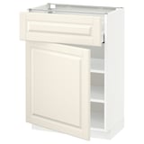 METOD / MAXIMERA Mobile base con cassetto/anta, bianco/Bodbyn bianco sporco, 60x37 cm