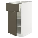 METOD / MAXIMERA Mobile base con cassetto/anta, bianco/Havstorp marrone-beige, 40x60 cm
