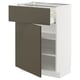 METOD / MAXIMERA Mobile base con cassetto/anta, bianco/Havstorp marrone-beige, 60x37 cm