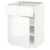 METOD / MAXIMERA Mobile base con cassetto/anta, bianco/Ringhult bianco, 60x60 cm