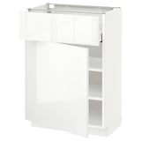 METOD / MAXIMERA Mobile base con cassetto/anta, bianco/Ringhult bianco, 60x37 cm