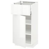 METOD / MAXIMERA Mobile base con cassetto/anta, bianco/Ringhult bianco, 40x37 cm