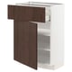 METOD / MAXIMERA Mobile base con cassetto/anta, bianco/Sinarp marrone, 60x37 cm