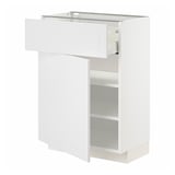 METOD / MAXIMERA Mobile base con cassetto/anta, bianco/Stensund bianco, 60x37 cm
