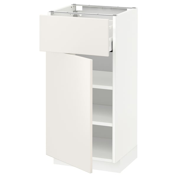 METOD / MAXIMERA Mobile base con cassetto/anta, bianco/Veddinge bianco, 40x37 cm