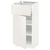 METOD / MAXIMERA Mobile base con cassetto/anta, bianco/Veddinge bianco, 40x37 cm