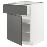 METOD / MAXIMERA Mobile base con cassetto/anta, bianco/Voxtorp grigio scuro, 60x60 cm