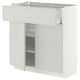 METOD / MAXIMERA Mobile con cassetto/2 ante, bianco/Aspudden grigio chiaro, 80x37 cm