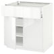 METOD / MAXIMERA Mobile con cassetto/2 ante, bianco/Ringhult bianco, 80x60 cm