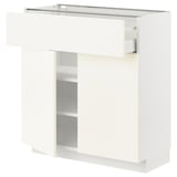 METOD / MAXIMERA Mobile con cassetto/2 ante, bianco/Vallstena bianco, 80x37 cm