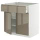 METOD / MAXIMERA Mobile con cassetto/2 ante, bianco/Voxtorp grigio-marrone scuro lucido, 80x60 cm