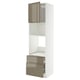 METOD / MAXIMERA Mobile forno/microond/anta/2cassett, bianco/Voxtorp grigio-marrone scuro lucido, 60x60x220 cm