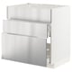 METOD / MAXIMERA Mobile lavello/3frontali/2cassetti, bianco/Vårsta inox, 80x60 cm