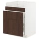 METOD / MAXIMERA Mobile lavello HAVSEN/3front/2cass, bianco/Sinarp marrone, 60x60 cm