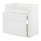 METOD / MAXIMERA Mobile lavello HAVSEN/3front/2cass, bianco/Stensund bianco, 80x60 cm