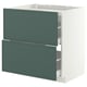METOD / MAXIMERA Mobile p cottura/2frontali/2casset, bianco/Aspudden grigio scuro-verde, 80x60 cm