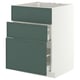 METOD / MAXIMERA Mobile piano cott/cappa int/casset, bianco/Aspudden grigio scuro-verde, 60x60 cm