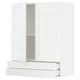 METOD / MAXIMERA Pensile con 2 ante/2 cassetti, bianco Enköping/bianco effetto legno, 80x100 cm