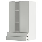 METOD / MAXIMERA Pensile con 2 ante/2 cassetti, bianco/Havstorp grigio chiaro, 60x100 cm