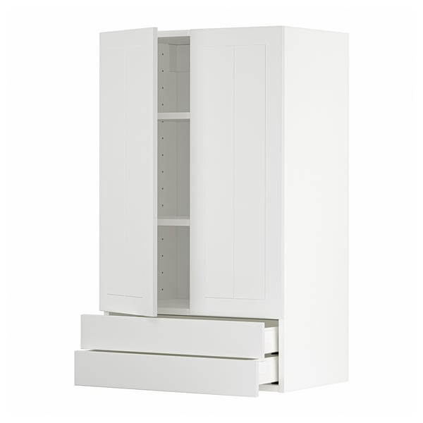 METOD / MAXIMERA Pensile con 2 ante/2 cassetti, bianco/Stensund bianco, 60x100 cm