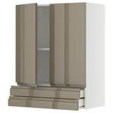 METOD / MAXIMERA Pensile con 2 ante/2 cassetti, bianco/Voxtorp grigio-marrone scuro lucido, 80x100 cm