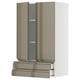 METOD / MAXIMERA Pensile con 2 ante/2 cassetti, bianco/Voxtorp grigio-marrone scuro lucido, 60x100 cm