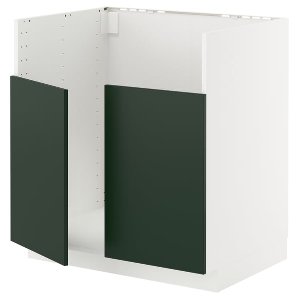 METOD Mob base lavello TALLSJÖN, bianco/Havstorp verde intenso, 80x60 cm